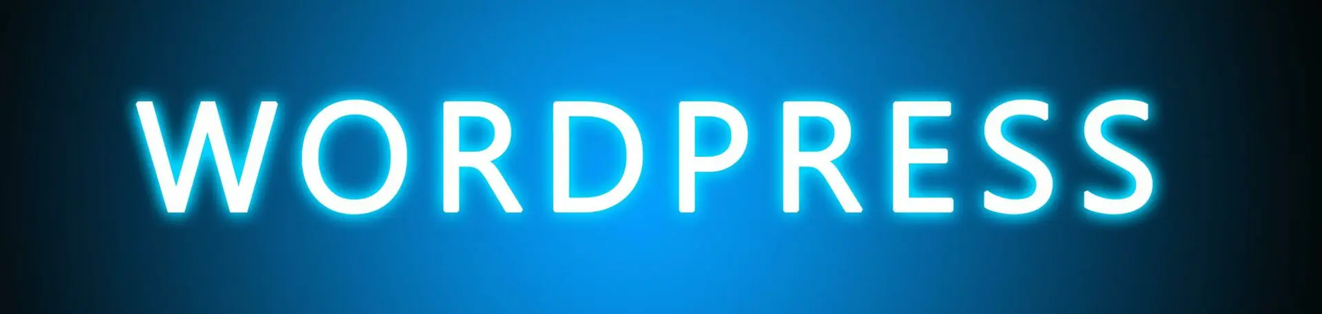 WordPress Glowing White Text On Blue Background Wordpress